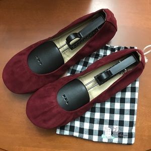 Wine Suede Storehouse Flats - Size 11